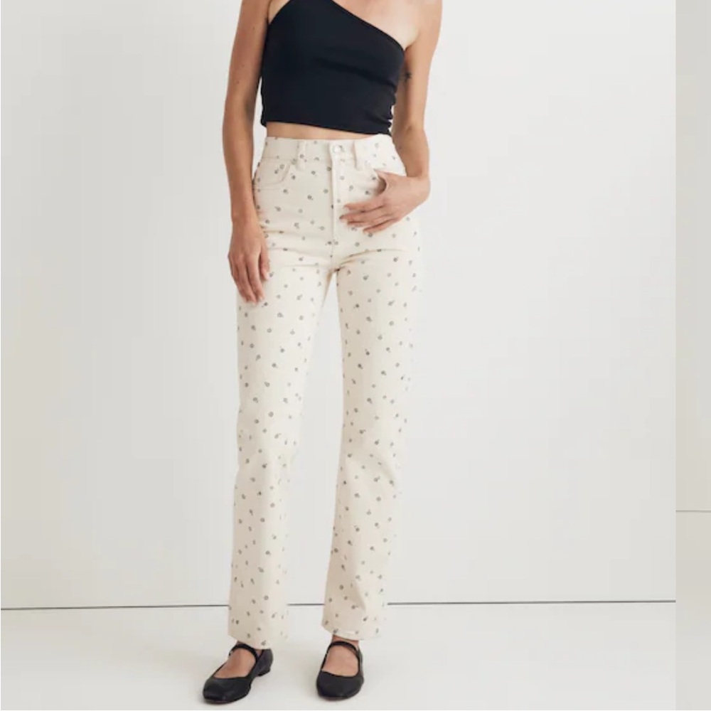 NWOT Madewell The '90s Straight Jeans in Daisy Drizzle